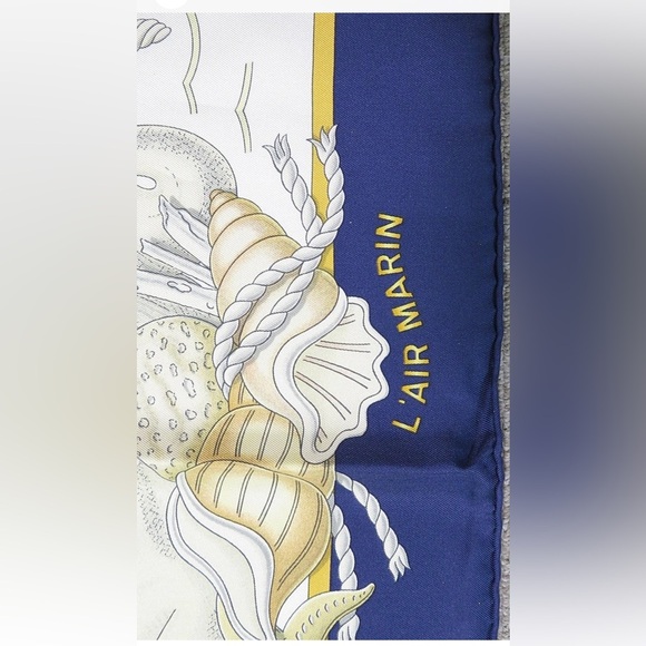 Hermes Blue and Gold Nautical Silk Scarf - Picture 8 of 12